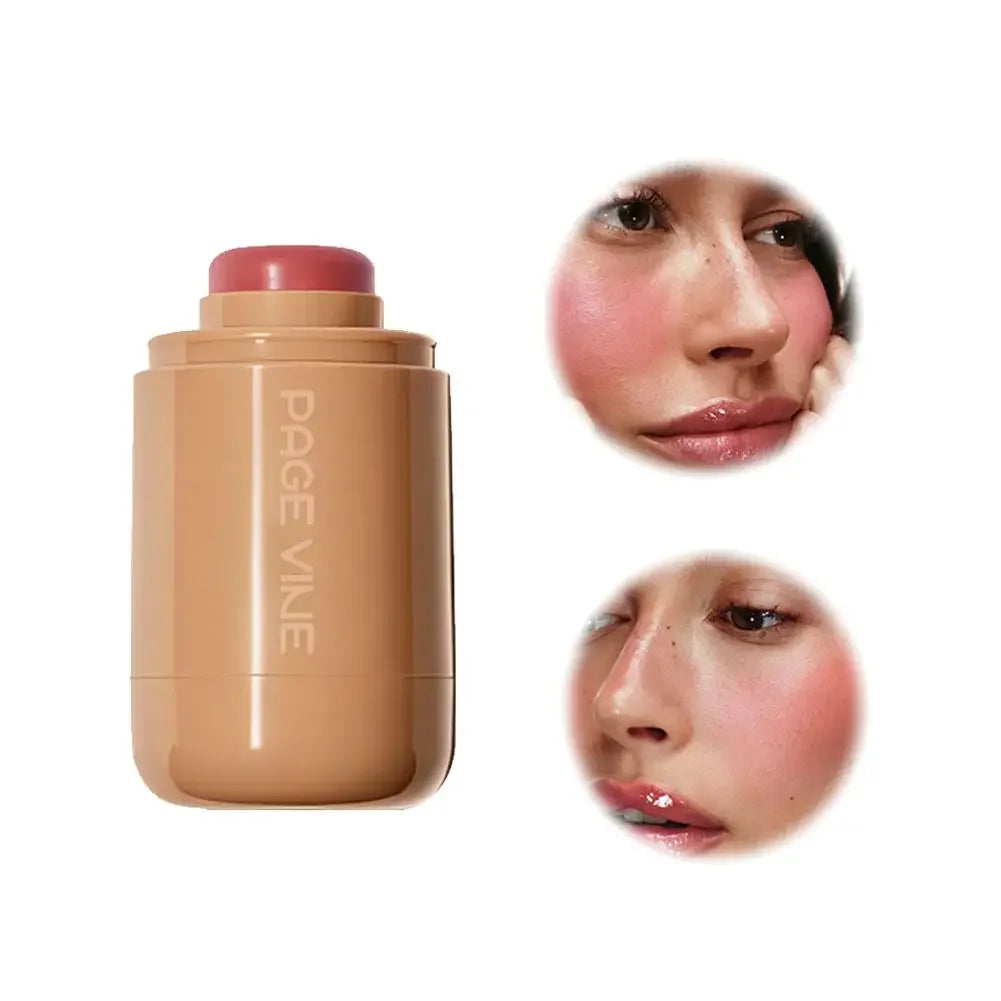 PAGE VINE Pocket Blush Stick 6 Color Lip And Cheek Hydrating Stick Highlights To Brighten Natural Hydrating Muscles